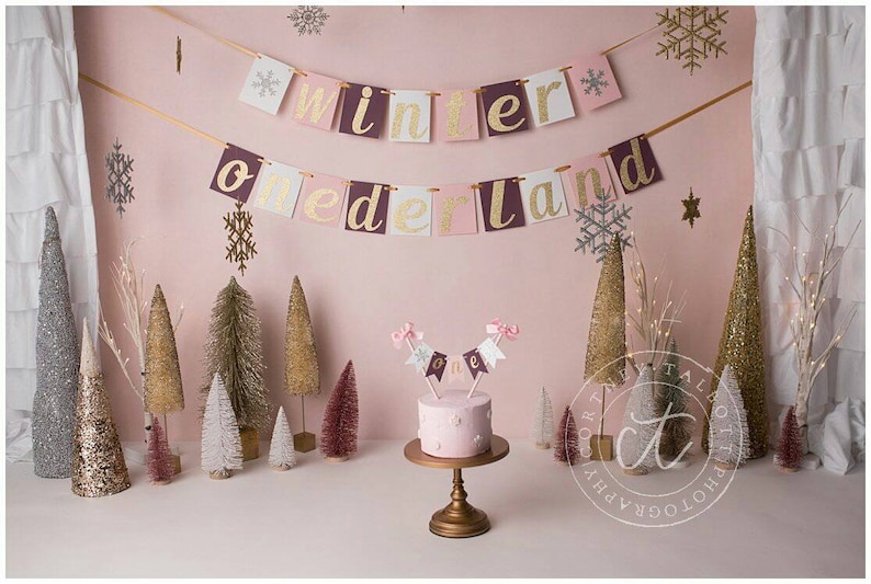 Winter Onederland Bannerburgundy Pink Winter Onederland - Etsy