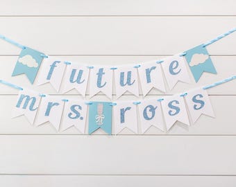 Personalized On Cloud Nine Bridal Shower Banner. Bachelorette Party Decorations. Future Mrs. Sign