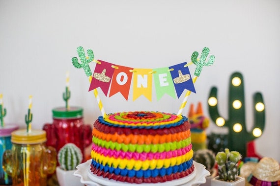 Fiesta Cake Topper, Fiesta First Birthday Decorations, Fiesta Cake Bunting, Fiesta Cake Topper, Fiesta Smash Cake Topper, Taco Bout A Party Il_570xn