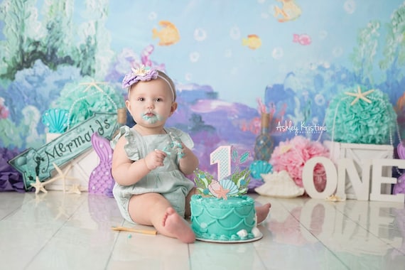 Mermaid Cake Topper: Oneder the Sea 1st Birthday, Pastel Colors