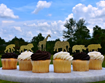 Safari Animal Cupcake Toppers, Jungle Animal Cupcake Toppers, Safari Birthday, Safari Baby Shower, Wild One Birthday, Jungle Baby Shower