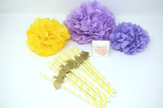 Yellow and Gold Bunny Decorations, Gender Neutral Bunny Baby Shower, Some Bunny Is On the Way, Bunny Baby Shower, Bunny Decor, Bunny Straws Il_570xn
