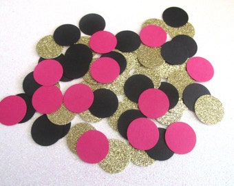 Pink Black Gold Confetti, Pink Black Gold Bridal Shower, Art Deco Shower, Art Deco Birthday, Black Pink Gold Bachelorette Party Decor