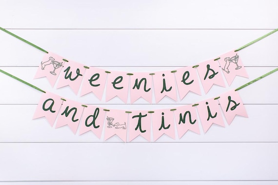 Weenies and Tinis Banner. Martini Bridal Shower. Same Weenie Forever Bachelorette Party Decorations.