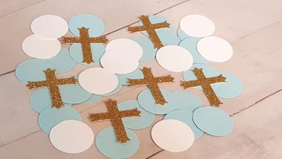 250 Boy Baptism Decorations, Boy Baptism Confetti, Boy Christening Decor, Boy Confirmation Decorations, Cross Confetti, Blue White Baptism Il_570xn