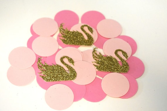 Swan Confetti, Swan Bridal Shower Decor, Swan Lake Birthday Decorations, Pink and Gold Swan Confetti, Swan Princess Decorations, Swan Decor Il_570xn