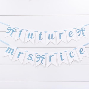Blue Glitter Future Mrs. Banner - Bridal Shower Decor