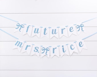Blue Glitter Future Mrs. Banner - Bridal Shower Decor