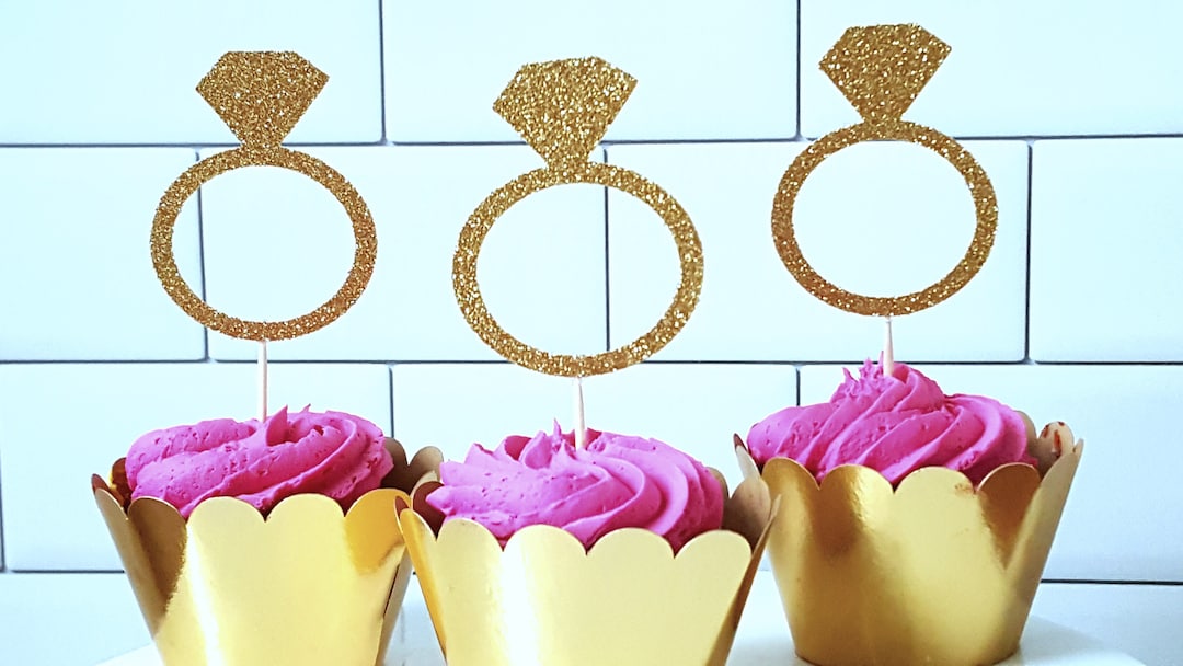Engagement Ring Cupcake Toppers Bridal Shower Cupcake Etsy