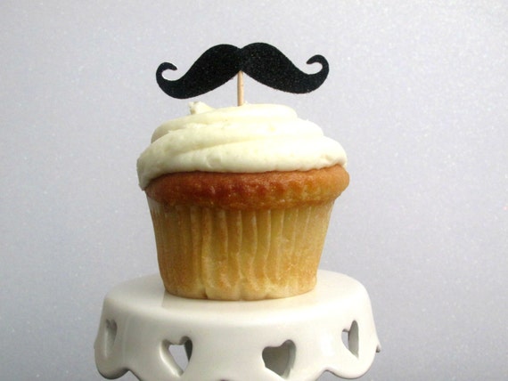 12 Mustache Cupcake Toppers Little Man Party Decor Mustache Bash Mustache Shower Boy Baby Shower Decor Little Man First Birthday Decorations Il_570xn