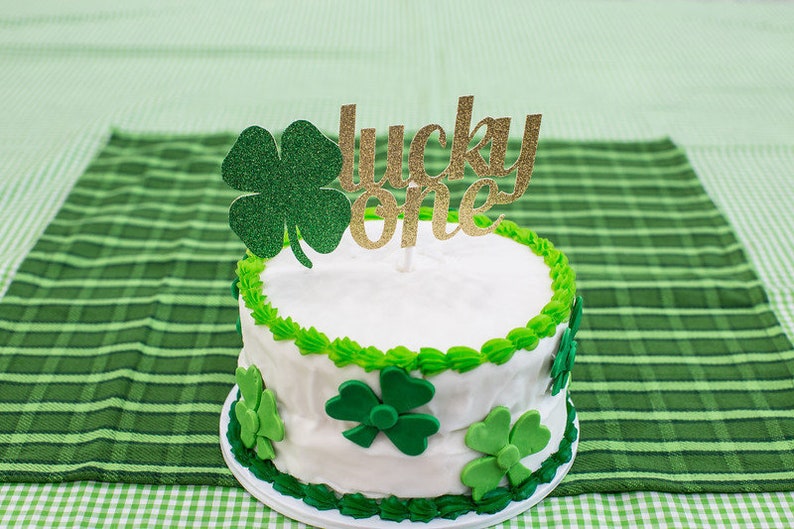 Lucky One Cake Topper, Lucky One Birthday, Lucky One Glitter Cake Topper, St. Patrick's Day Birthday, St. Patrick's Day 1st Birthday, image 1