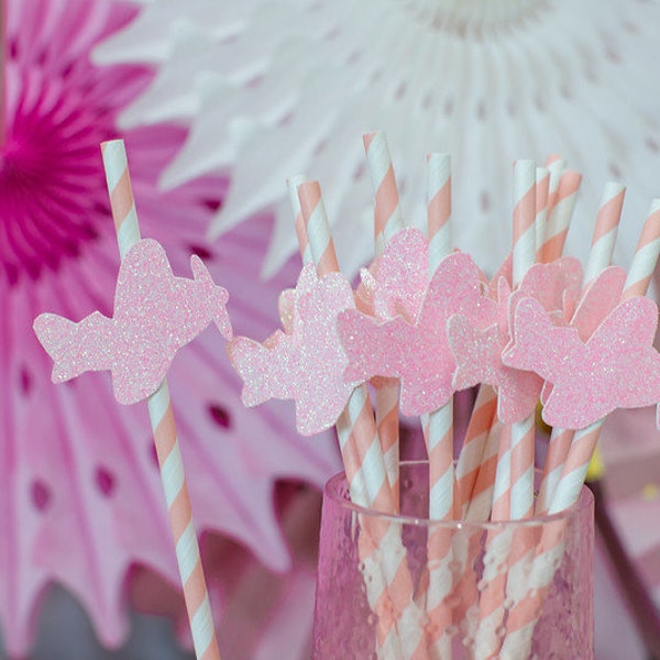 Pink Airplane Party Decorations. Time Flies First Birthday for Girl. Pink Plane Party. Vintage Plane Birthday. Airplane Straws. Pilot Party.