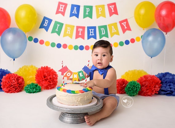 Happy Birthday Party Decorations Rainbow Colorful Glittery