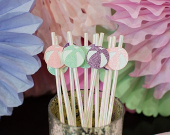 Beach Ball Party Straws, One in the Sun (12 Count)
