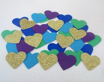 225 Peacock Heart Confetti Peacock Christmas Peacock Wedding Peacock First Birthday Peacock Shower Peacock Sprinkle Peacock Birthday Party