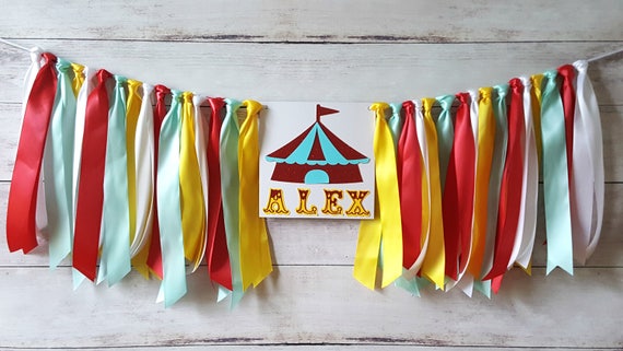 Circus Party Decorations, Circus Highchair Banner, Circus Nursery Decor, Circus First Birthday, Circus Baby Shower, Circus High Chair Banner Il_570xn