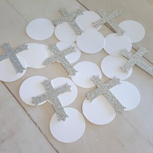 Baptism Confetti, Baptism Party Decor, Baptism Decorations, Silver Cross Confetti, Cross Confetti, Mi Bautizo, Confirmation Decorations