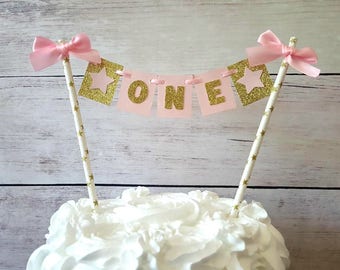 Pink Gold First Birthday Cake Topper Twinkle Star Cake Topper Smash Cake Topper Little Star First Birthday Girl First Birthday High Chair