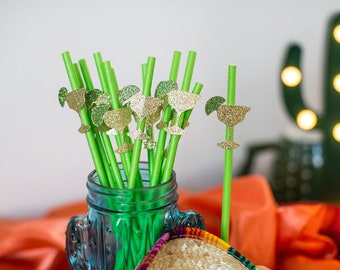 Fiesta Margarita Straws, Cinco de Mayo Party Decorations (12 Count)
