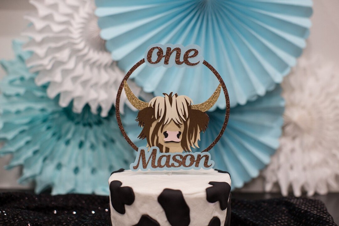 thumbnail image 2 of JeVenis Highland Cow Cake Topper & Party Favors - Highland Cow Baby Shower & Birthday Party Supplies 2 of 11