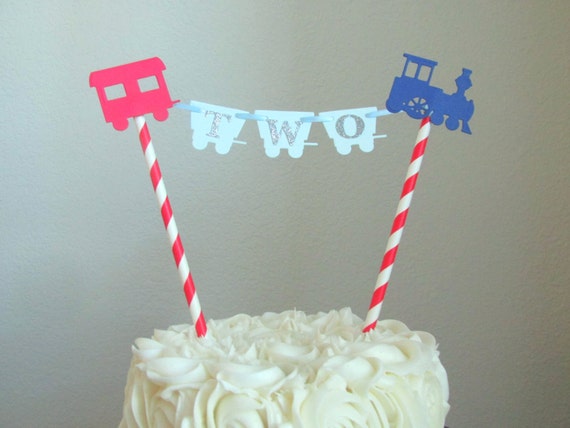 Train Cake Topper Train Cake Bunting Train Birthday Decor Chugga Chugga Two Two Birthday Chugga Chugga Two Two Topper Train Cake Smash Il_570xn