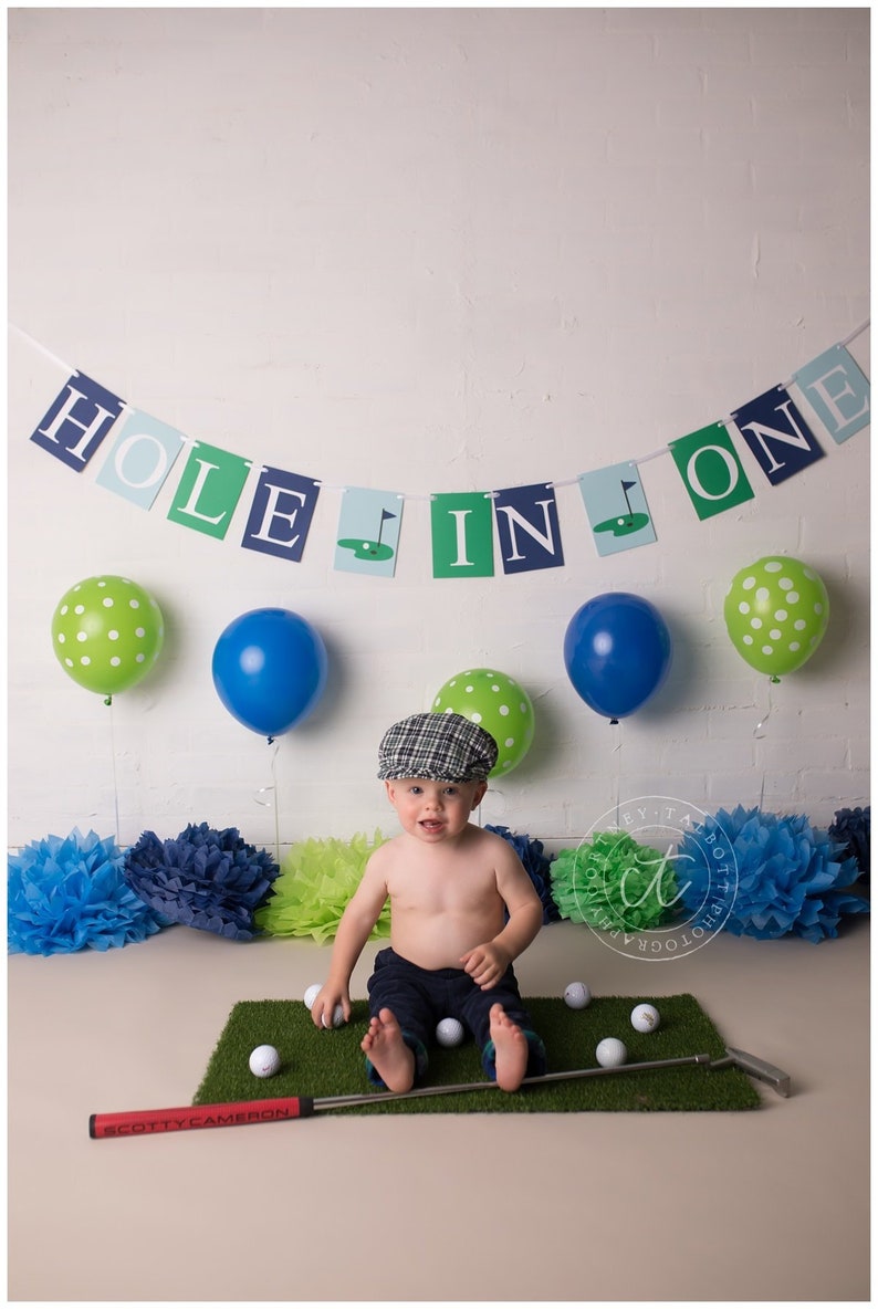 Hole in One Birthday Hole in One Banner Golf First Birthday - Etsy