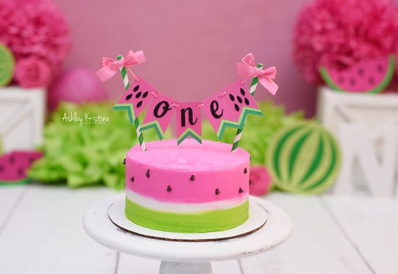 One in a Melon Smash Cake Topper. One in a Melon 1st Birthday. Etsy
