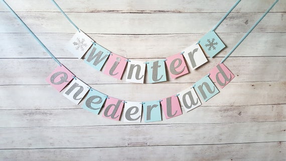Pink and Blue Winter Onederland, Twins Winter Onederland, Twins First Birthday, Winter Onederland Banner, Winter Onderland Decorations Il_570xn
