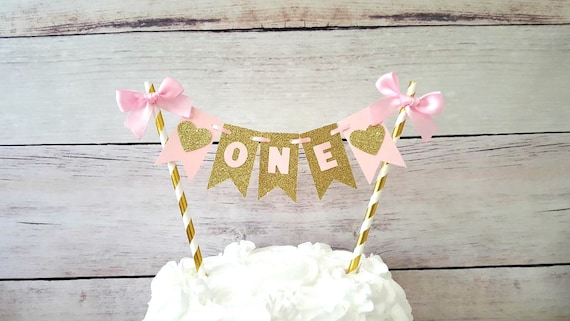 Wedding First Birthday Cake Smash Girl Baby Shower PinkGold Glitter Confetti Personalised Bunting Engagement Party Christmas Decor