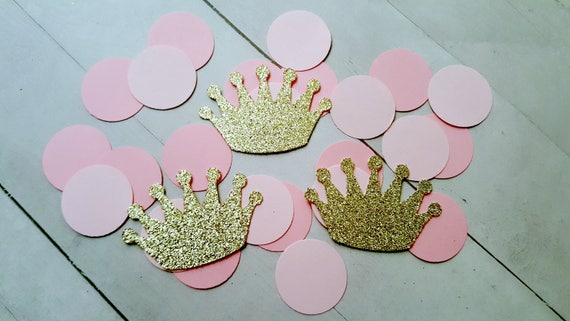 Princess Confetti, Princess Crown Confetti, Princess Decorations, Princess Party Decor, Princess Baby Shower, Pink and Gold Princess Party Il_570xn