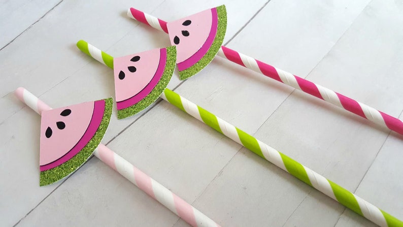 Watermelon Shower One in a Melon Picnic Birthday Decor Watermelon Birthday Watermelon First Birthday Decor Watermelon Party Straws