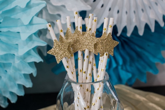 Gold Star Straws, Gold Star Decorations, Twinkle Twinkle Little Star Party  Decorations, Star Birthday, Star Baby Shower Decorations