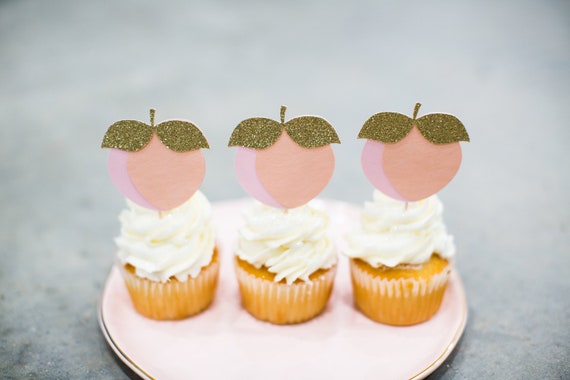 Peach Cupcake Toppers. One Sweet Peach. Sweet As a Peach. Peach Bridal Shower Decorations. Georgia Peach Decor. Peach 1st Birthday Decor Il_570xn
