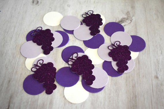 Grapes Confetti Grape Party Decorations Tutti Frutti Wine Etsy