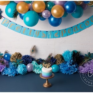 Peacock Party Decorations.  Peacock Banner.  Peacock Birthday Decorations. Peacock Baby Shower Banner. Peacock 1st Birthday Decorations.