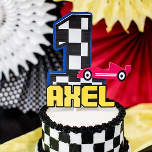 Fast One Cake Topper. Race Car Birthday Decorations. Fast One Party Decorations. Racing First Birthday Decorations. Racecar Birthday Decor.