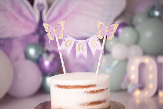 Butterfly Cake Topper. Butterfly Party Decorations. Butterfly Birthday Party Decor. Lavender Butterfly 1st Birthday Decorations. Cake Topper Il_570xn