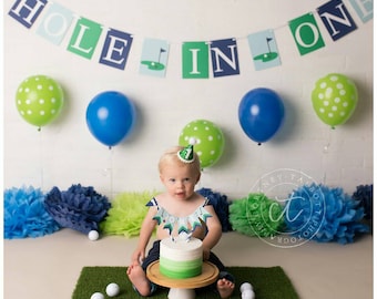 Hole In One Banner, Golf First Birthday Decorations