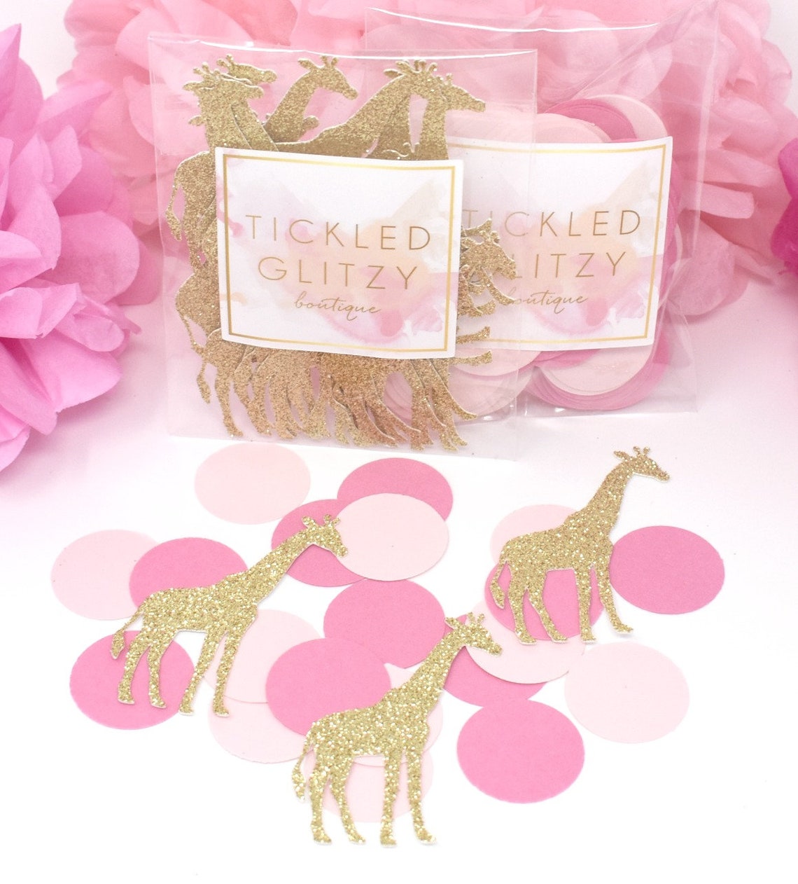 ORIGINAL Giraffe Confetti Pink and Gold Giraffe Party Etsy