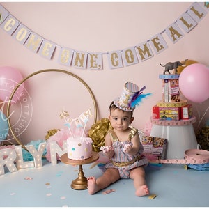 Come One Come All Banner, Circus Banner, Circus 1st Birthday, Circus Decorations, Girl Circus Birthday, Circus First Birthday, Circus Decor