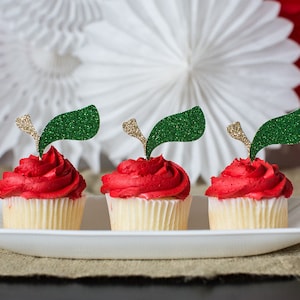 Apple Party Decorations. Apple Cupcake Toppers. Apple Stem Cupcake Toppers. Apple of Our Eye Party Decorations. Apple Baby Shower Decoration