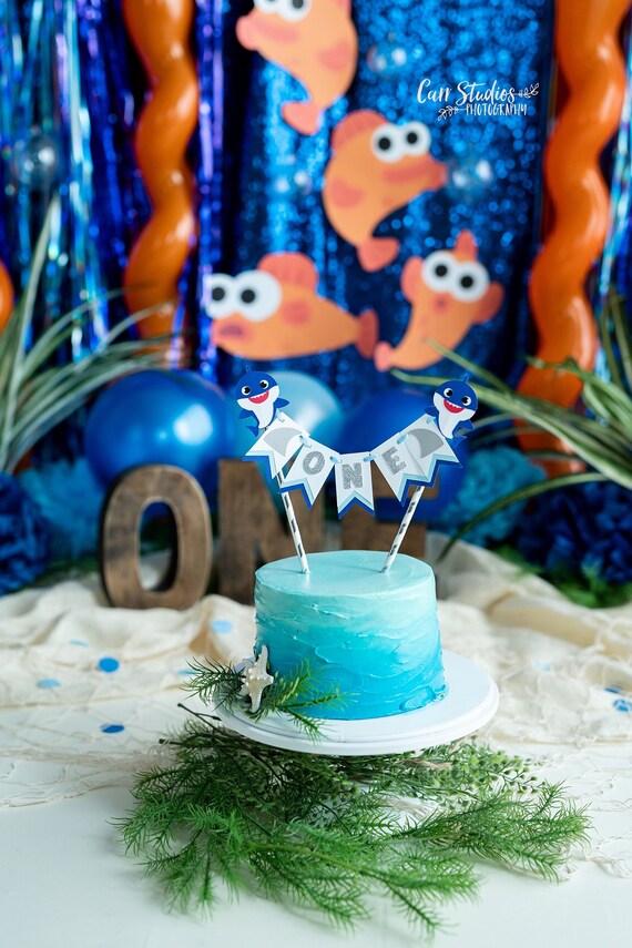 Shark Smash Cake Topper. Shark Party Decorations for Baby. Shark 1st  Birthday. Shark First Birthday Decorations. Shark Party. Blue Shark -   Canada