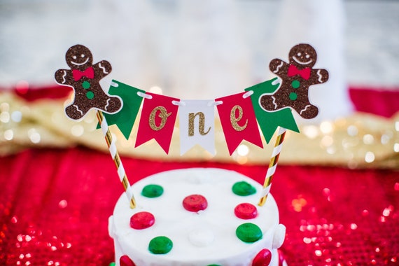 Christmas 1st Birthday. Gingerbread Birthday Decorations. Gingerbread Cake Topper. Gingerbread House Decorating Party. Holiday 1st Birthday. Il_570xn