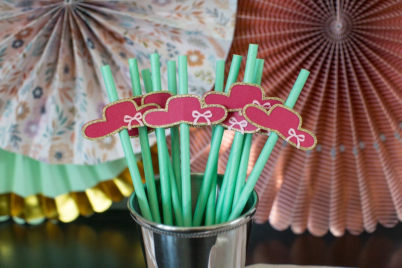 Kentucky Derby Decorations. Derby Party Decorations. Red Hat Paper Straws. Derby Straws. Mint Julep Party. Derby Bridal Shower. Horse Party. image 7