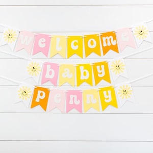 Sunshine Baby Shower Decorations. Sunshine Baby Shower Banner. Personalized Sun Banner. You Are My Sunshine Baby Shower. Ray of Sunshine.