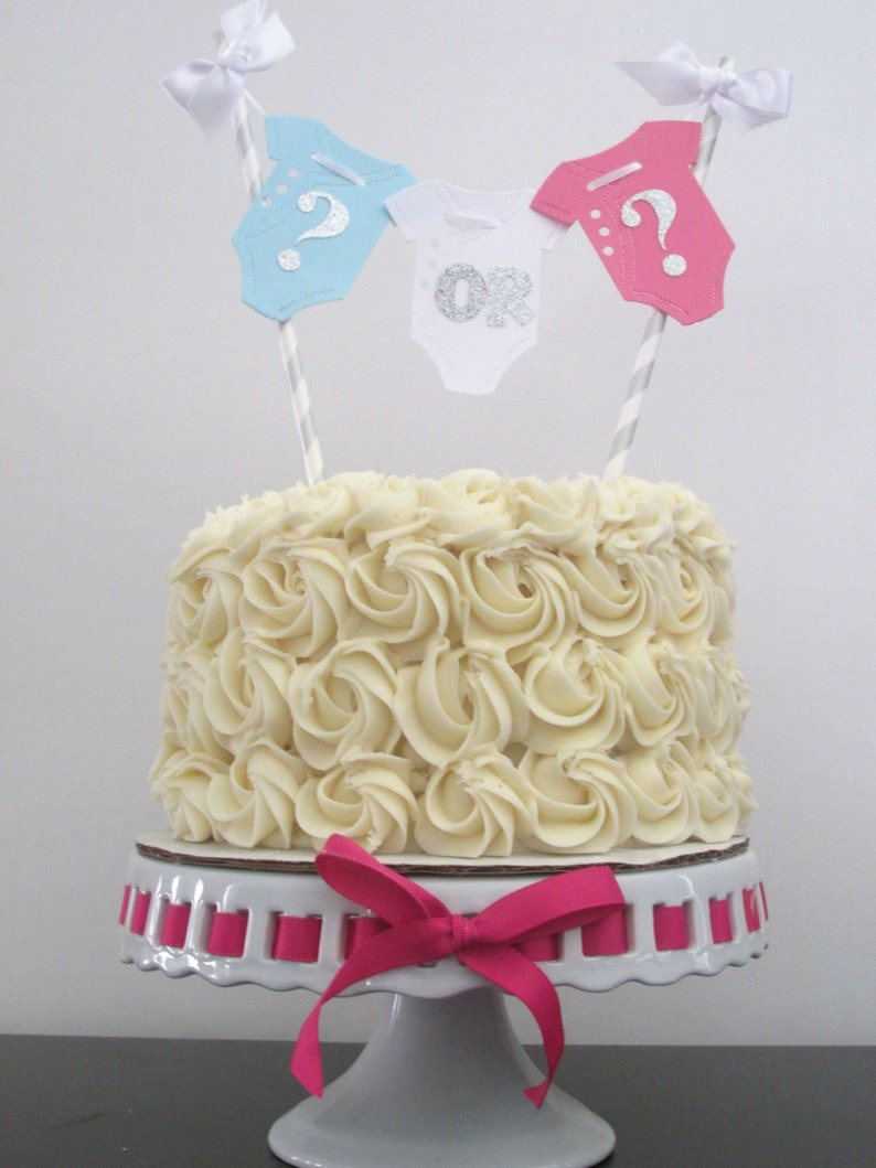 Gender Reveal Cake Topper Gender Reveal Party Decor Gender Reveal ...