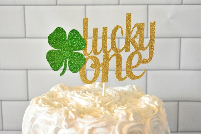 Lucky One Cake Topper, Lucky One Birthday, Lucky One Glitter Cake Topper, St. Patrick's Day Birthday, St. Patrick's Day 1st Birthday, image 3