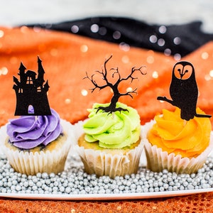 Halloween Party Decorations. Halloween Cupcake Toppers. Spooky Halloween Party. Halloween Owl Party Decorations. Halloween Birthday Decor.