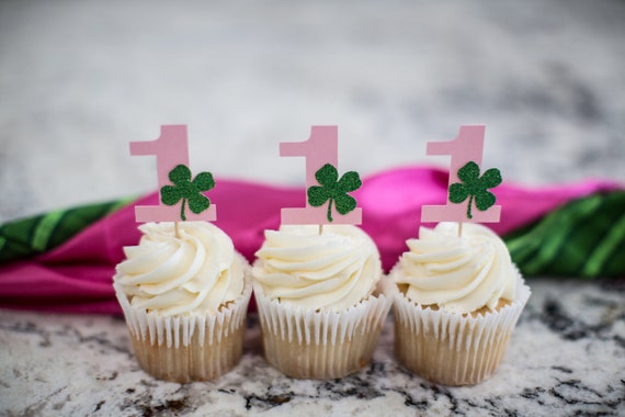 Lucky One Cupcake Toppers. St Patrick's Day 1st Birthday