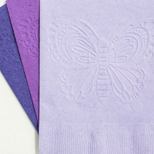 Butterfly Embossed Napkins. Butterfly Party Decorations. Lavender Butterfly Decorations. Butterfly Baby Shower. Butterfly Birthday Party Dec